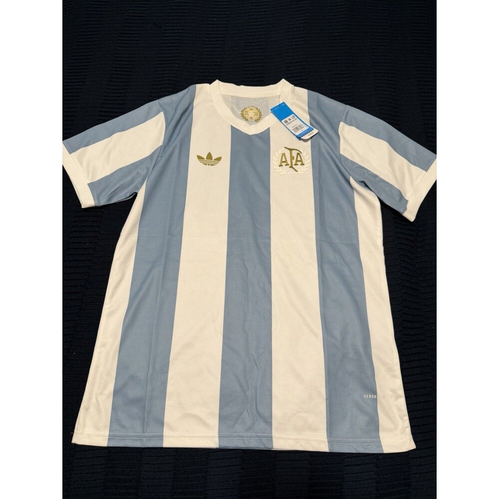light blue and white adidas Argentina Anniversary Jersey, Size L